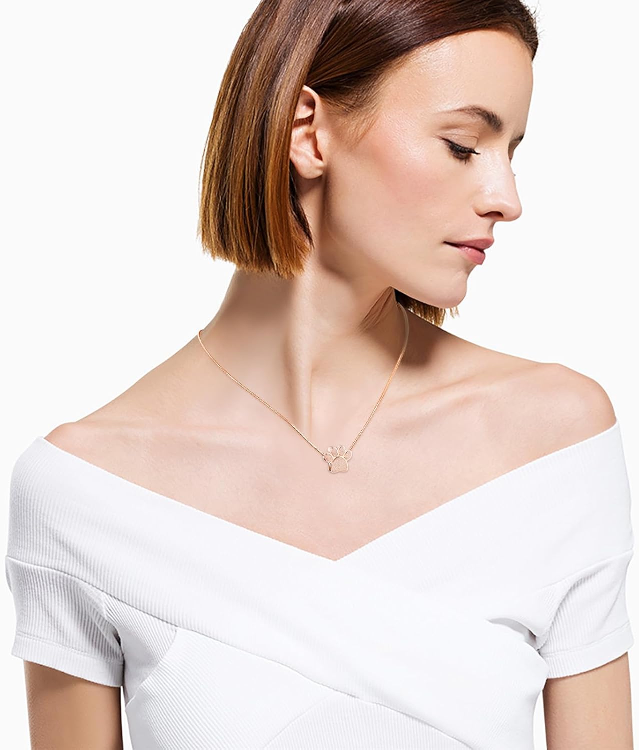 Pet Urns For Dogs/Cats - Pet Ashes Necklace - Paw Print Urn Necklace with Mini Keepsake Urn Memorial Ash Jewelry