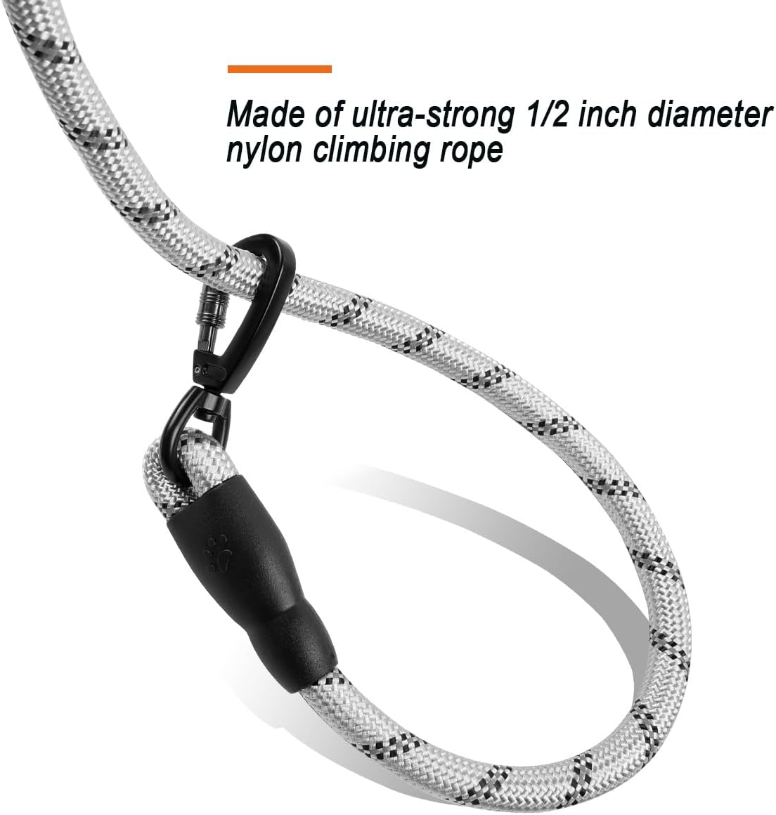 BARKBAY Dog Leashes for Large Dogs Heavy Duty Dog Leash 4/5/6 FT with Comfortable Padded Handle and Highly Reflective Threads for Medium Large Dogs Walking Training Running (6FT-1/2'',Gray)