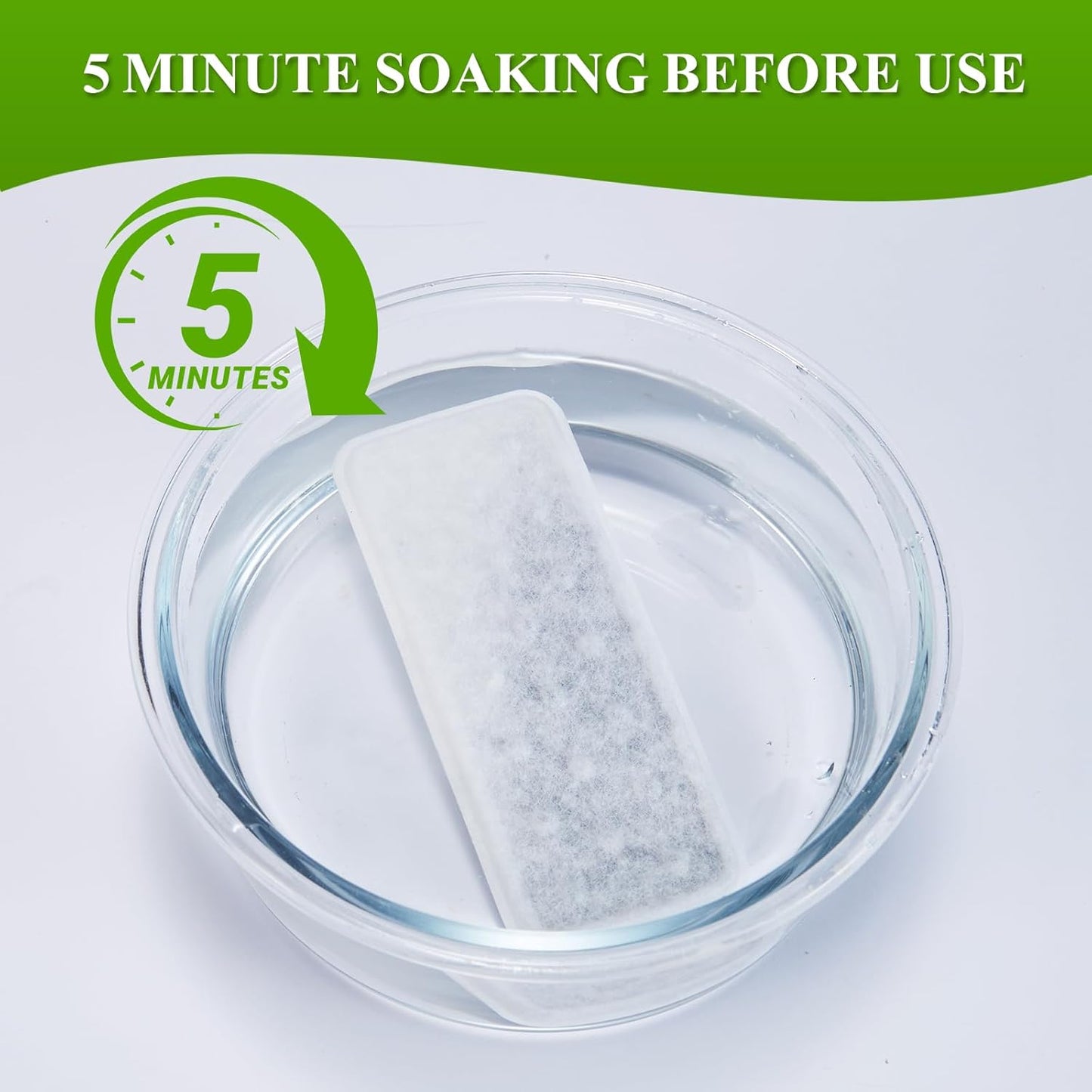 Accessories Set (Replacement Filter & Water Pump Sponge) for Dog Water Fountain- 6 pcs Packed Filters & 6 pcs Packed Sponges, Only Suitable for PETIMI Pet Water Fountain (Model PF-SS-01/02/03)