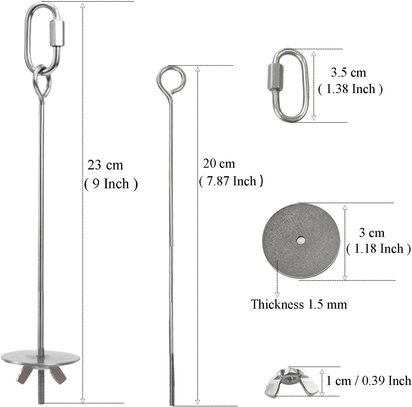 2pcs Hanging Bird Treat Skewer Parrot Fruit Feeder with Washer, 9 Inch Stainless Steel Bird Food Holder Parrot Fruit Food Skewer Parakeet Treat Holder Feeder for Parakeet Conure, LXLVOUEG