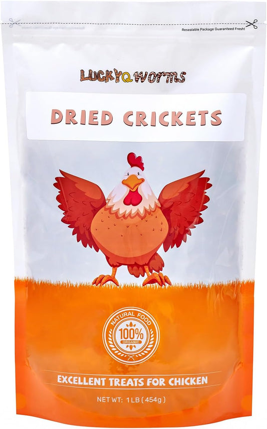 Dried Crickets 1 lb for Chickens, Wild Birds, Hedgehogs, Reptiles, Lizards, Bearded Dragons, Fish, Turtles - High Protein Natural Insect Food Resealable Bag