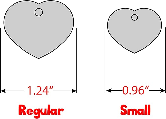 Personalized Dog Tag with 5 Lines of Custom Deep Engraved Durable Stainless Steel Pet ID Name Tag Designer Regular Size Heart