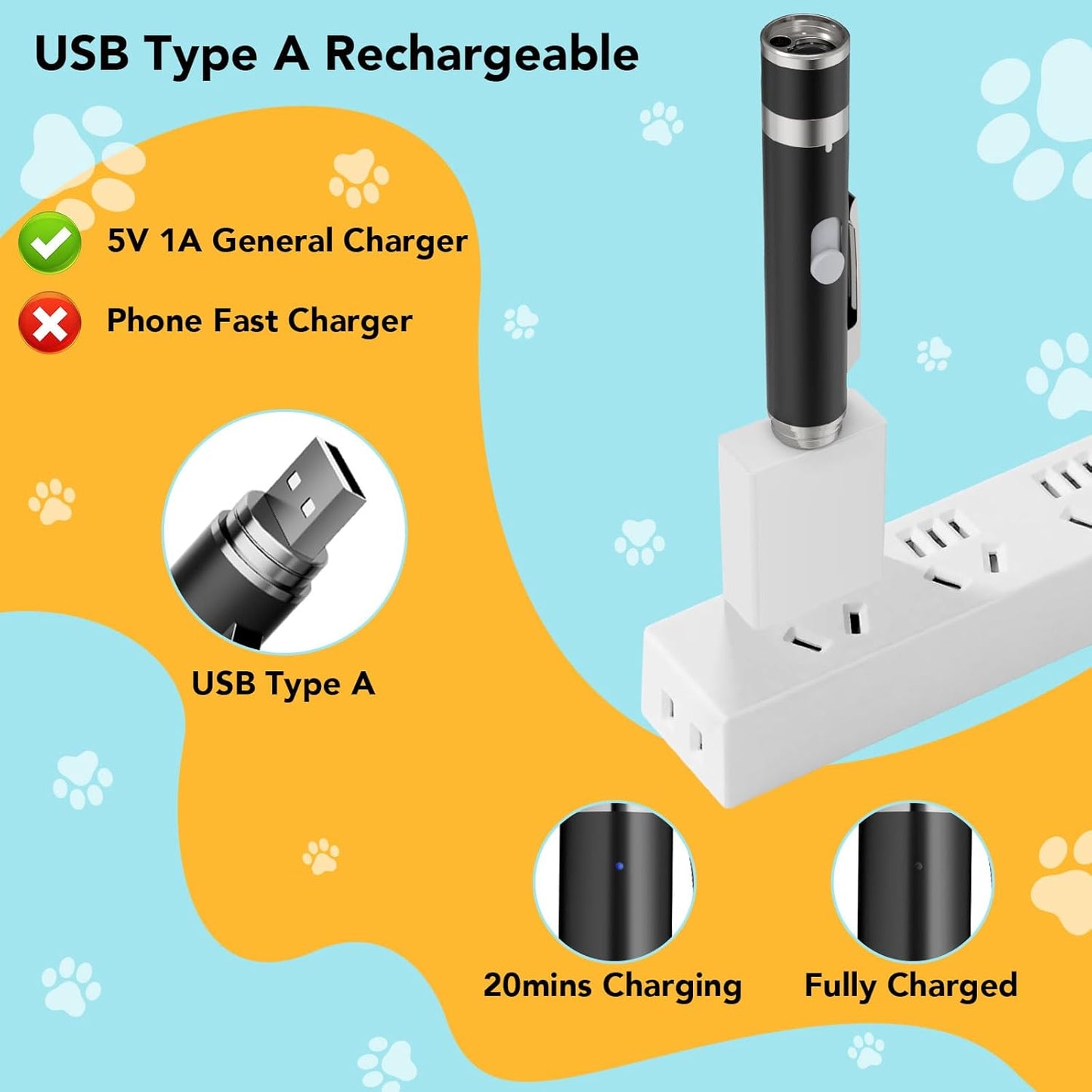 Cat Toy Pointer, 2 Pieces, USB Rechargeable with 7 Adjustable Patterns, Interactive Chase Toys for Indoor Cats & Dogs, Training & Exercise Fun (Black)