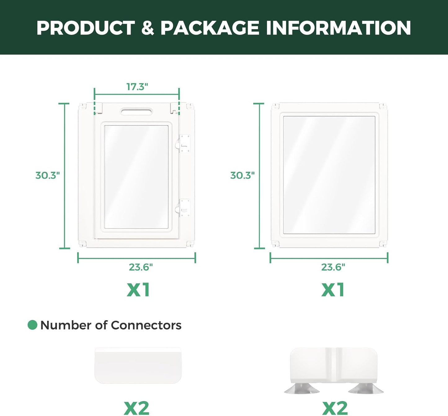 FXW AuraSpace Acrylic Indoor Dog Playpen for Small and Medium Dogs, 30 inch, 2 Panels, Includes 1 Gate & 1 Panel, White