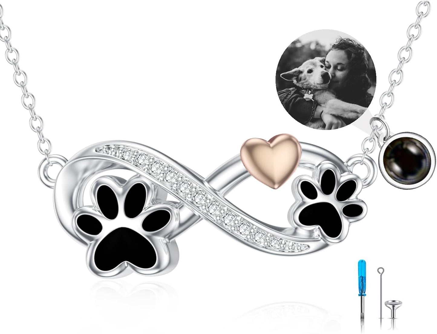 Sterling Silver Pet Urn Necklace for Ashes - Memorial Keepsake for Dog, Cat Pet