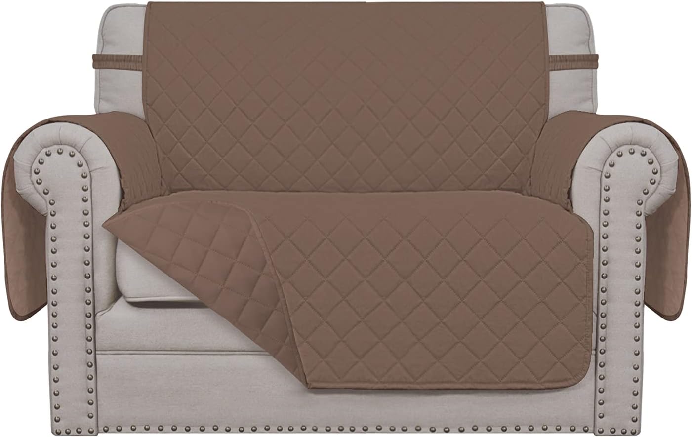 Easy-Going Oversized Chair Sofa Slipcover Reversible Sofa Cover Water Resistant Couch Cover Furniture Protector Cover with Elastic Straps for Pets Dog (Oversized Chair, Brown/Brown)
