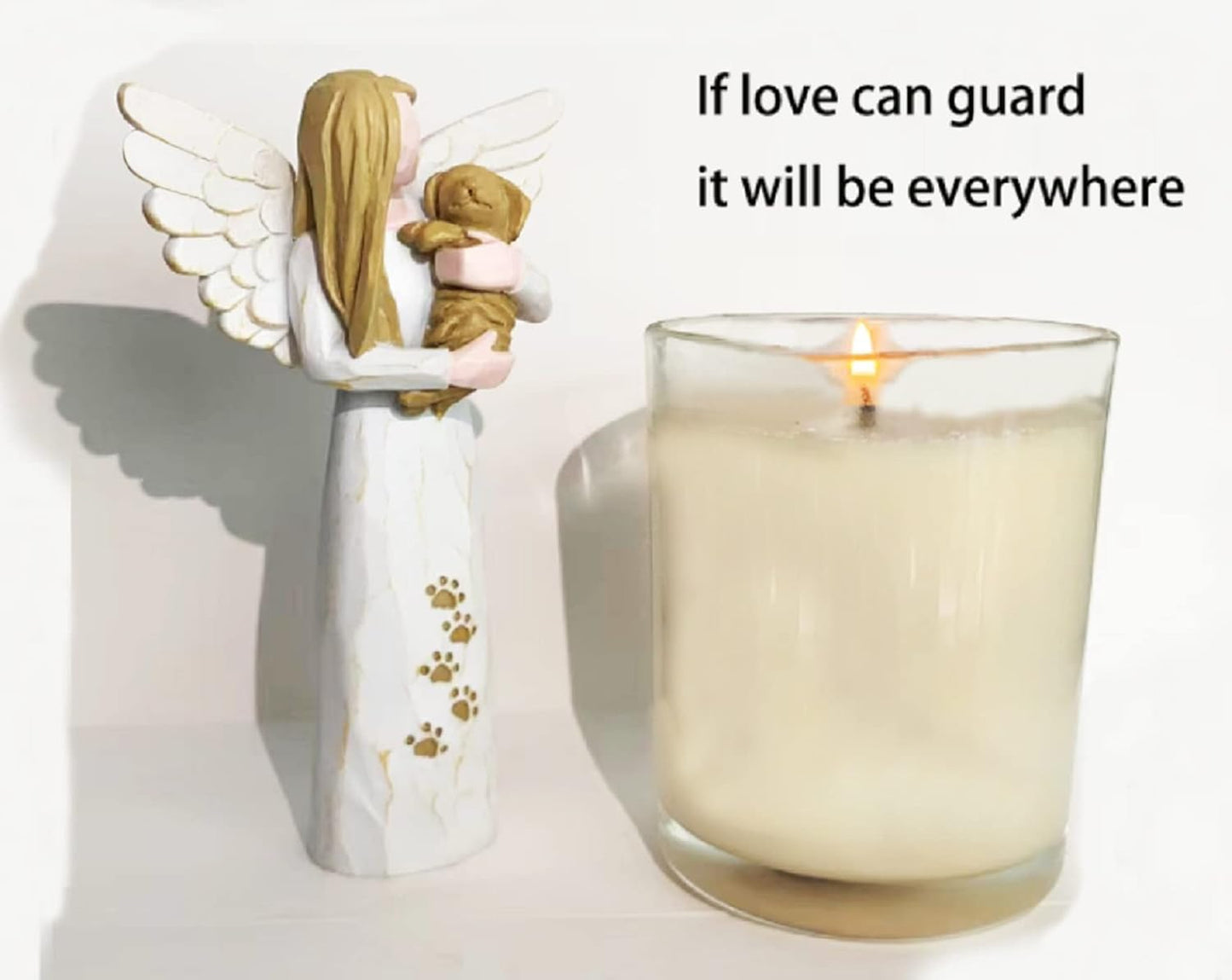 Dog Memorial Gifts for Loss of Dog, Pet Memorial Gifts, Resin Angel Statues,Sculpting Angels，Pet Sympathy Gifts(White)