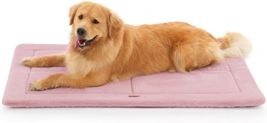 MADE 4 PETS Dog Crate Pad Bed for Large Dogs, Washable & Reversible, Anti-Slip Kennel Mat for Cozy Sleeping, Soft Fluffy Dog Bed for Indoor & Outdoor Use, 41"x29", Pink