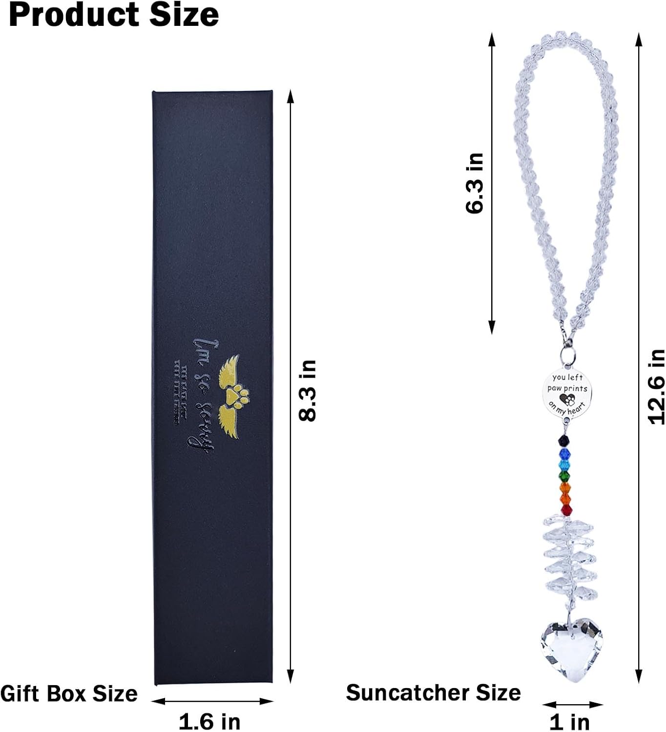 Pet Memorial Suncatcher Gifts for Loss Of Dog Cat Loss Sympathy Bereavement Grief Crystal Sun catcher for Remembrance Condolences, Pet Loss Memorial Ornament Rainbow Maker