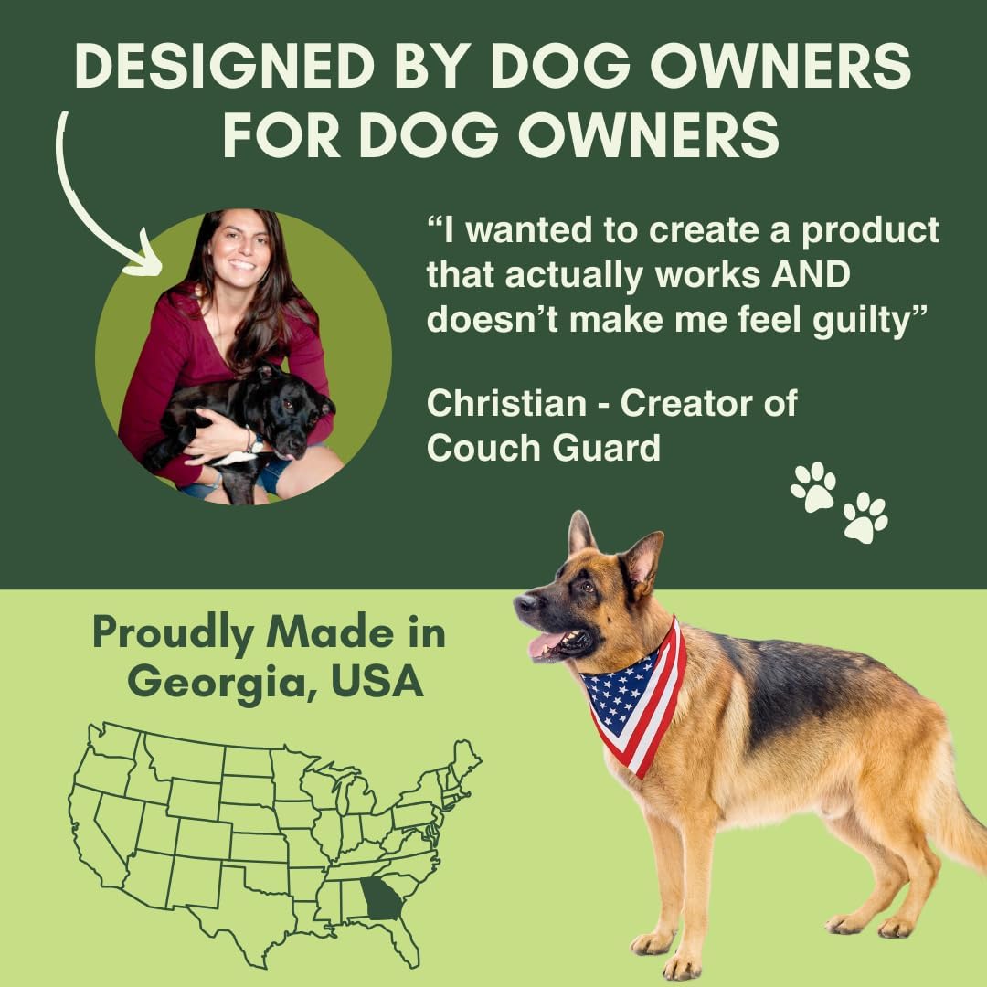 Made in The USA (Love Seat) Clear Humane Scat Mat to Keep Dogs Off Couch & Dog Counter Surfing Deterrent - Pain Free Pet Furniture Protector Solution for Indoor (4 Sheets)