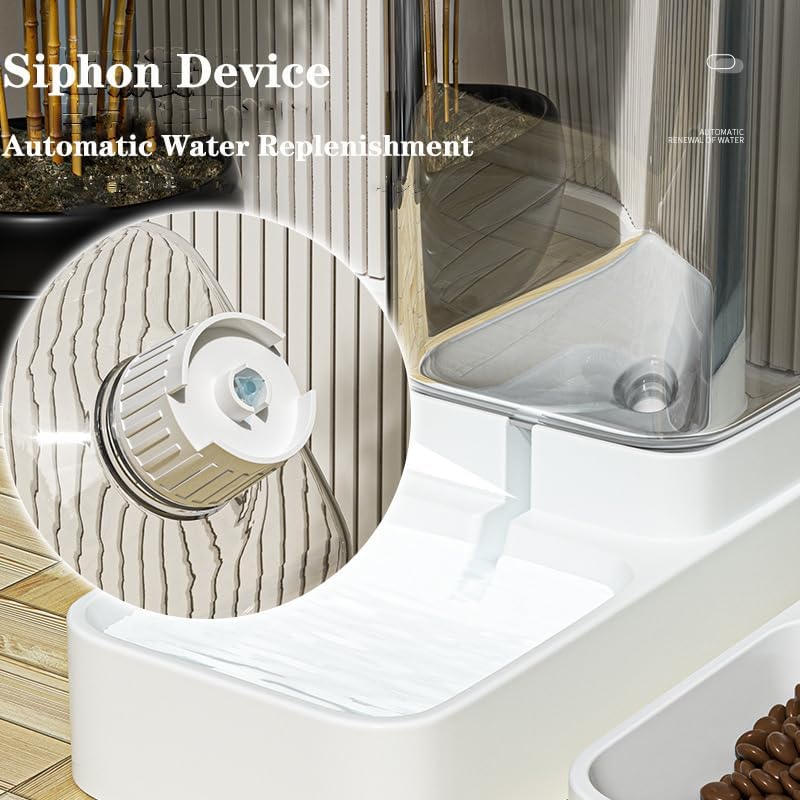 iGeekPet Care-NeverMissMeal Gravity Pet Feeder and Water Dispenser Set, Automatic Dog Feeder and Dog Water Dispenser for Dogs Cats Pets Animals Large Capacity(3.8L)