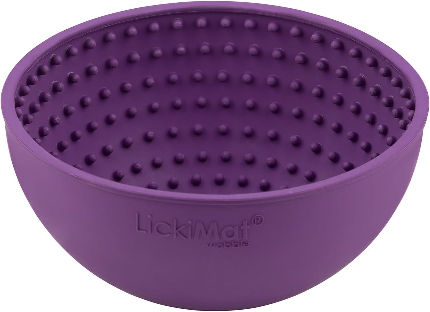 LICKIMAT Wobble, Dog Slow Feeder Bowl Lick Mat, Boredom Anxiety Reducer; Perfect for Food, Treats, Yogurt, or Peanut Butter. Fun Alternative to a Slow Feed Dog Bowl, Purple