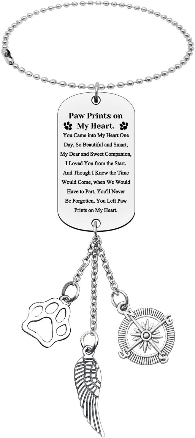 Pet Memorial Gift Hanging Ornaments Car Pendant for Home Vehicle Pet Sympathy Gift Car Rearview Mirror Hanging Ornament Pet Loss Gifts Loss of Dog or Cat Memorial Gifts Sympathy Gift for Dog Lovers
