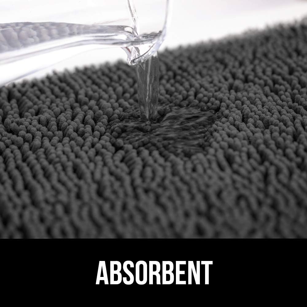 GORILLA GRIP Dog Doormat, Absorbent Doormats for Muddy Dogs Paws, 36x24 Machine Washable Soakstopper Rugs, Cleaner Floors, US Designed Pet Bed Door Mat, Indoor Entrance Pets Rug, Charcoal