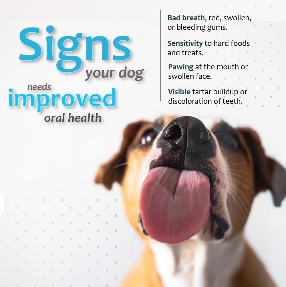 Oral Hygiene Chews for Medium Dogs-Enzymatic Dental Treats for Daily Oral Care, Cleans Teeth and Freshens Breath, Reduces Plaque, Bacteria and Tartar Build Up Without Brushing-30 Chews