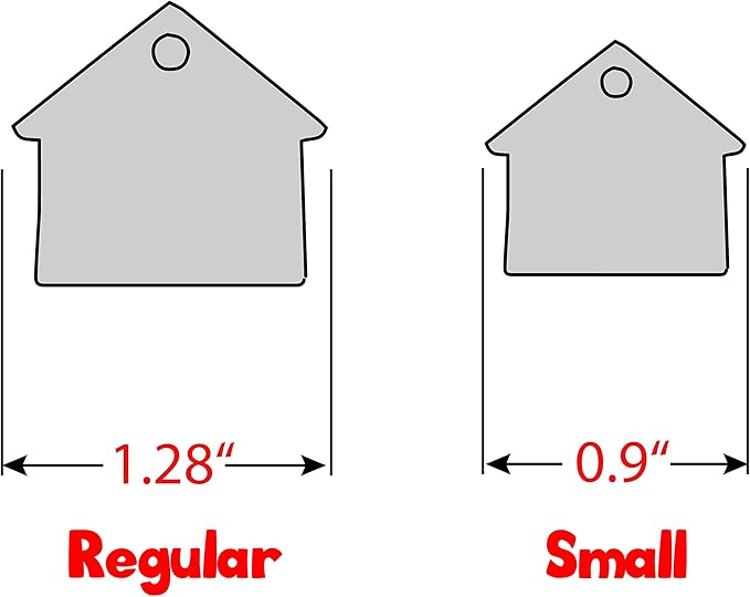 Personalized Dog Tag with 5 Lines of Custom Deep Engraved Durable Stainless Steel Pet ID Name Tag Designer Small Size House