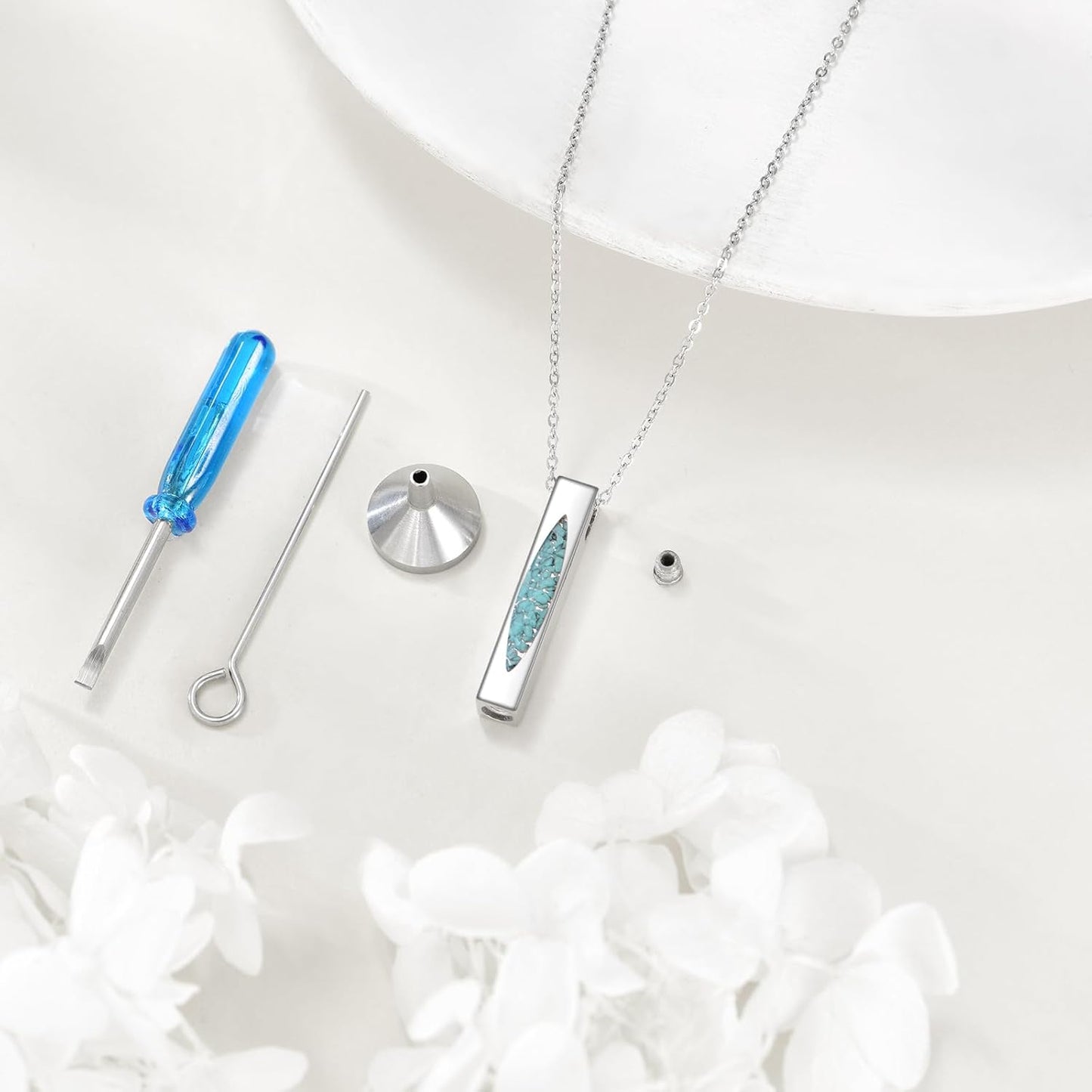 Urn Necklaces for Ashes Sterling Silver 3D Vertical Bar Memorial Pendant for Loved Ones Keepsake Cremation Jewelry Gifts for Women Men