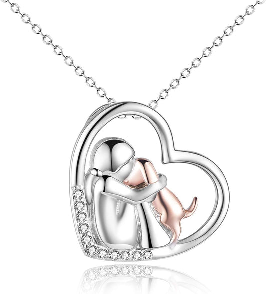 YFN Sterling Silver Keepsake Dog Pendant Necklace Dog Lover Memorial Gifts for Women