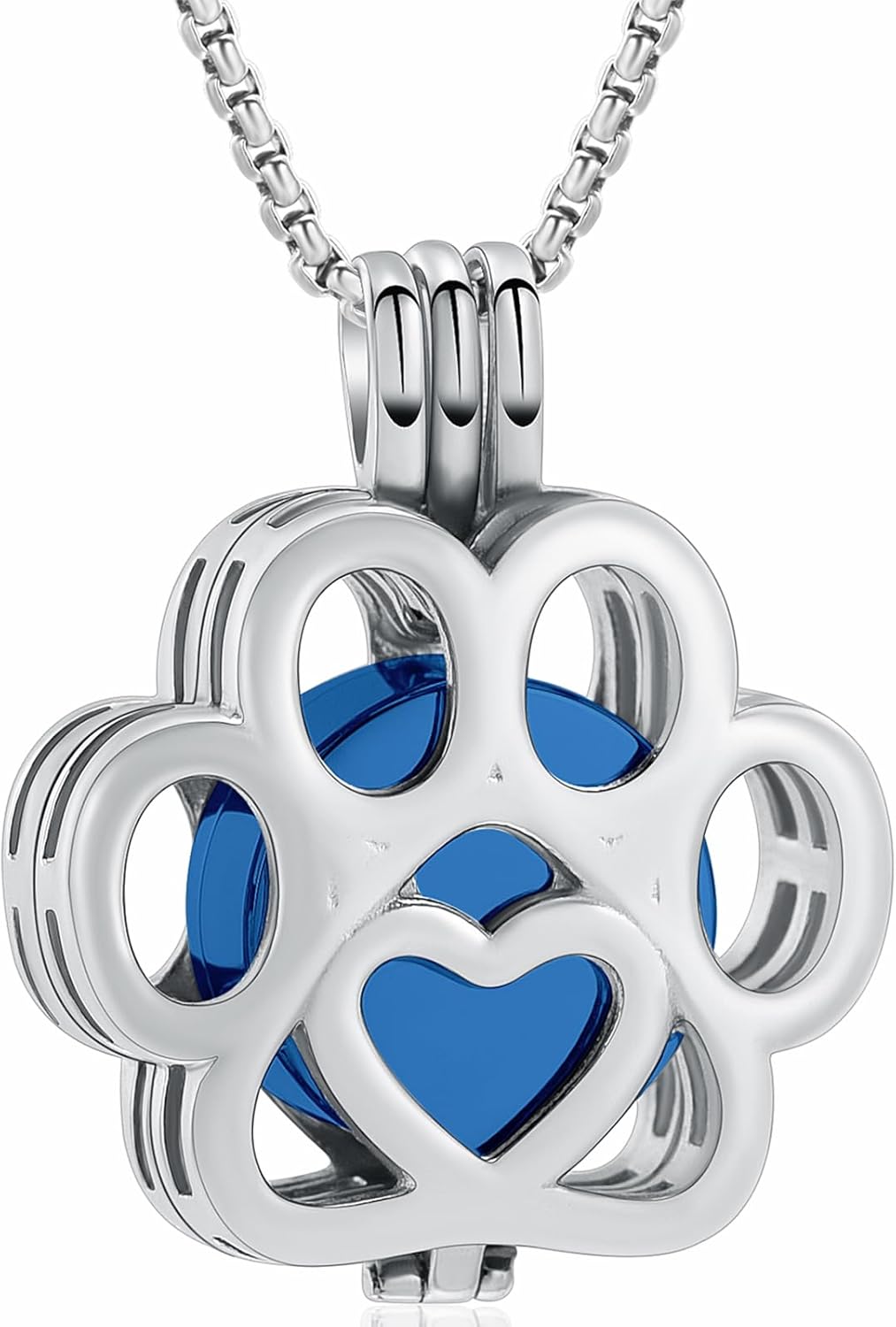 Oinsi Pet Cremation Jewelry For Ashes For Dog/Cat Paw Stainless Steel Memorial Locket Urn Necklace Inside Mini Case Keepsake Cremation Jewelry Women Men