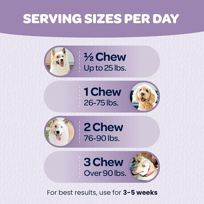 Calming Chews for Dogs | Herbal Dog Calming Chews for Anxiety from Normal and Occasional Stressors Including Separation Storms Grooming & Travel | NASC Certified & Made in The USA | 90 Count