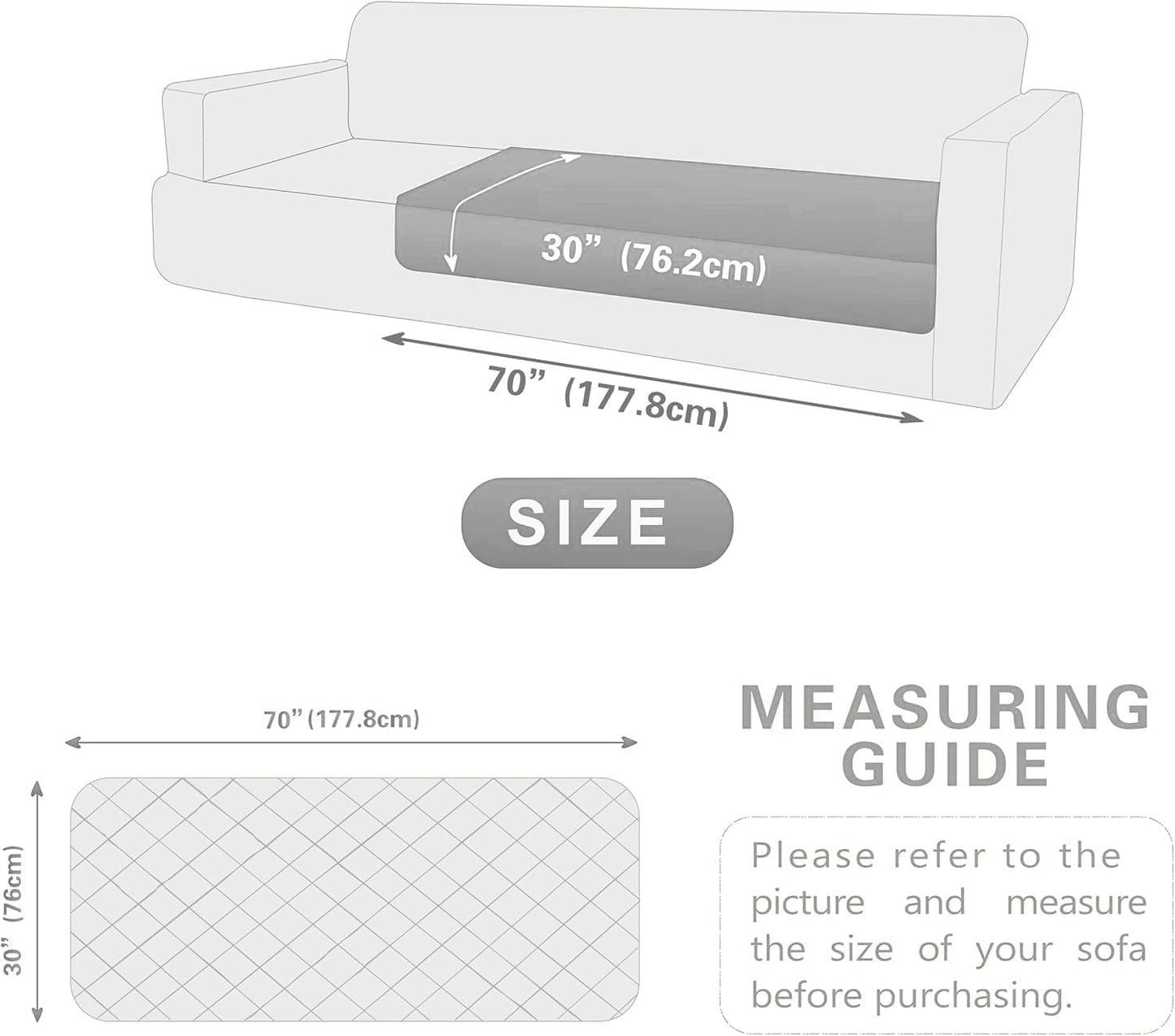 Dogs/Cats Bed Mats, Dog Pad Washable Removable Couch Cover with Anti-Slip Back, Plush Long Fur Mat, Perfect for Small, Medium and Large Dogs.(Light Gray, 30"x70")