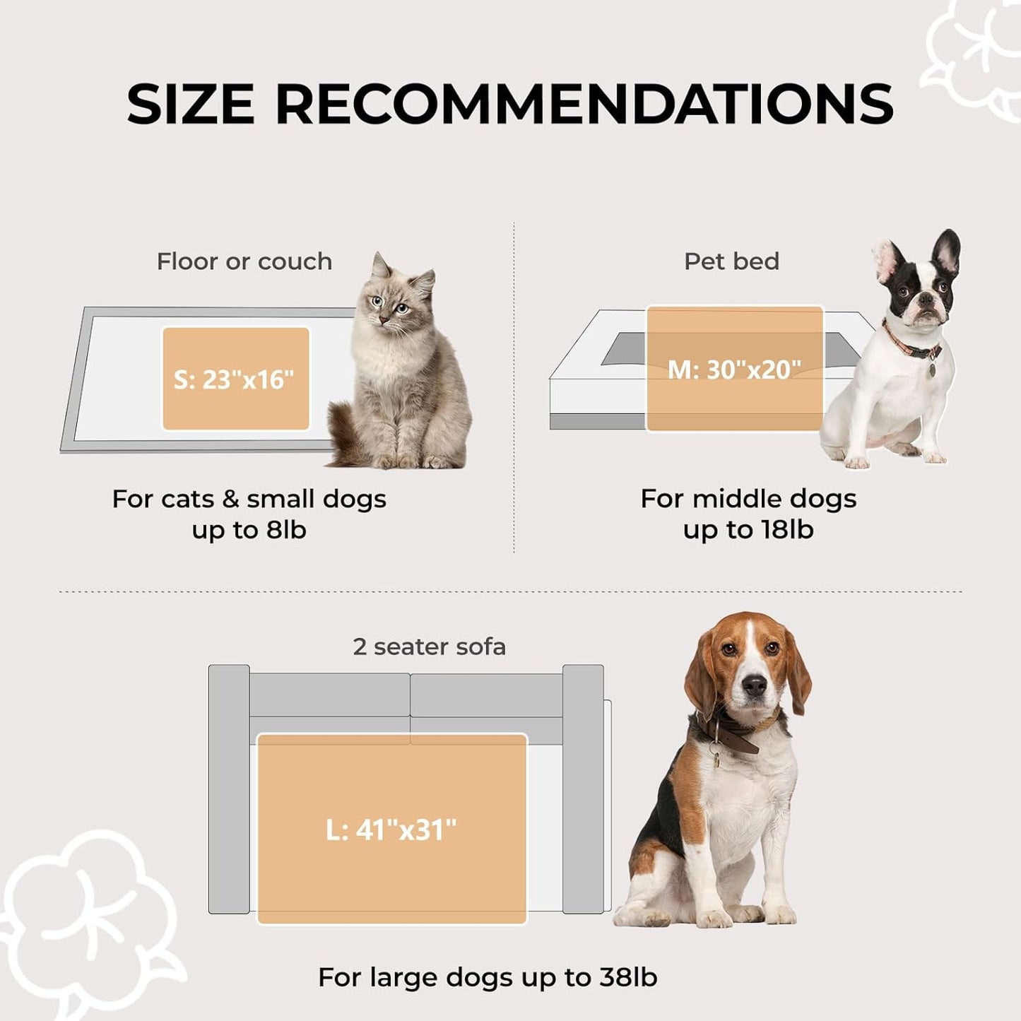 Luciphia 1 Pack 3 Calming Dog Blanket Fluffy Premium Fleece Pet Blankets Soft Sherpa Throw for Dogs Puppy Cat Beige/Pink/HazeBlue Large (41" x31")