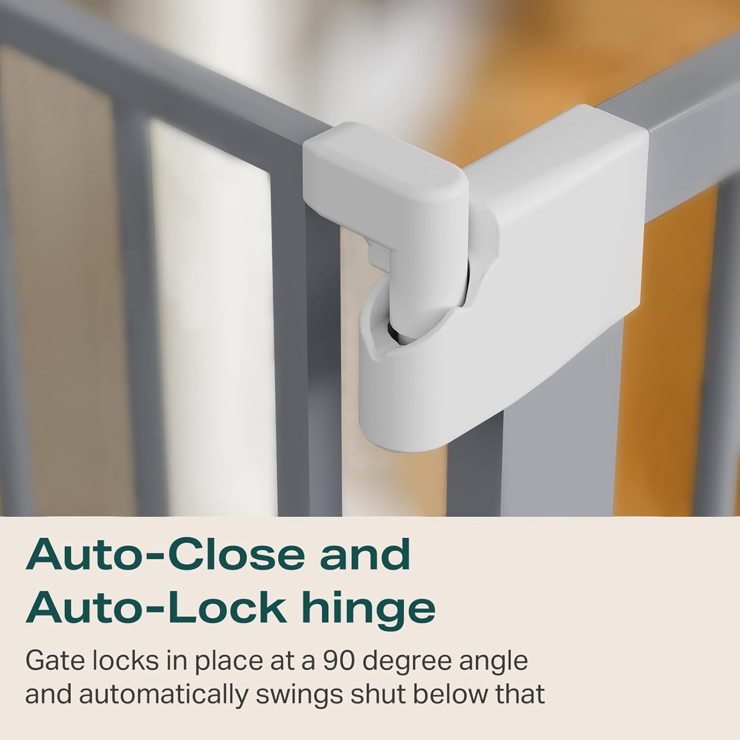 Cumbor 29.7"-51.5" Extra Wide Baby Gate for Stairs, Mom's Choice Awards Winner-Dog Gates for Doorways, Pressure Mounted Walk Through Pet Gate Indoor, Safety Auto-Close Child Gate for Kids, Gray