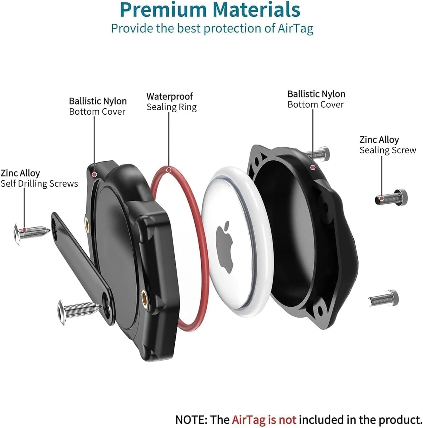 AirTag Dog Collar Holder(1 Pack), 100% Waterproof Air Tag Mount, Pet AirTag Holder for Dogs & Cat Collars, Ultra-Durable Dog Collar AirTag Holder - Fits All Width Collars