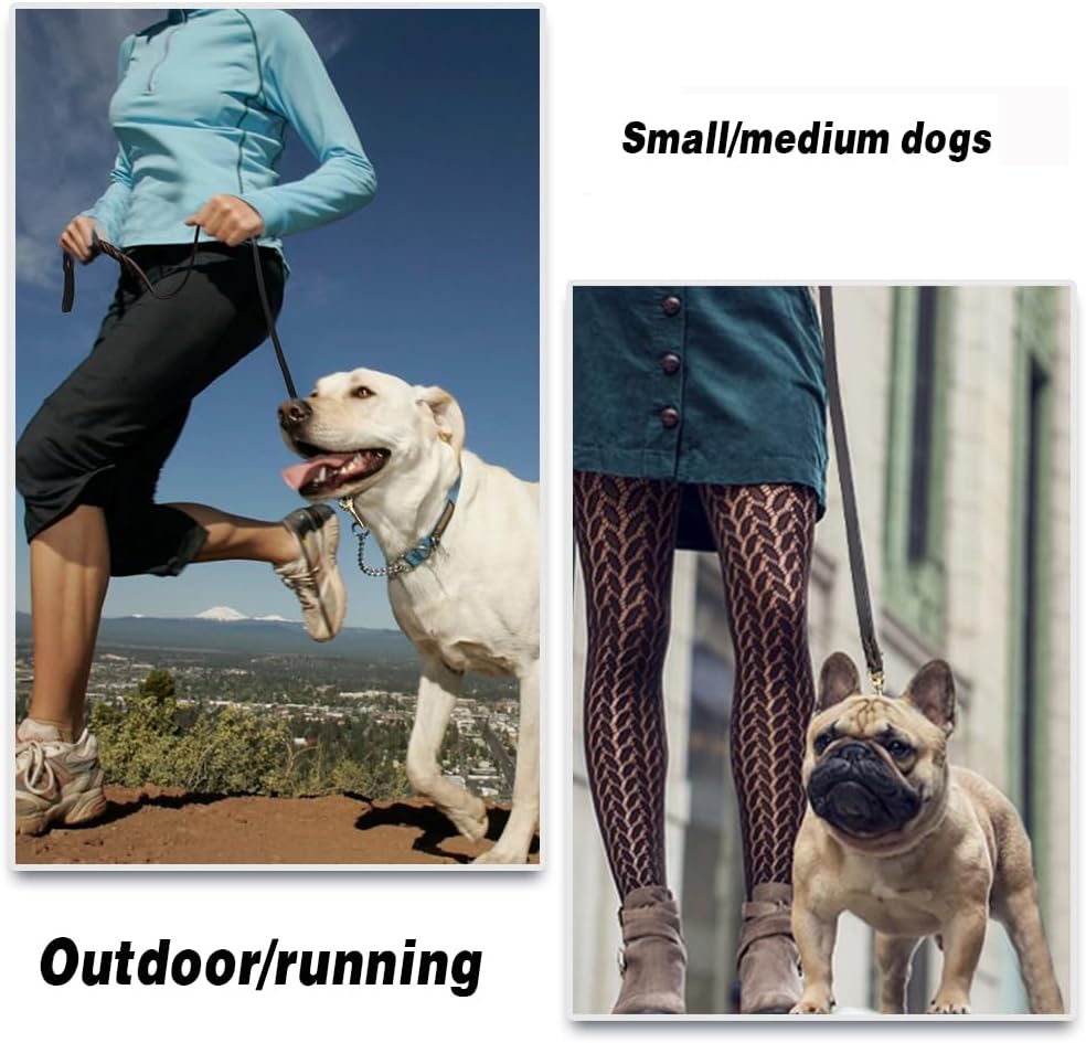 LWBMG Leather Dog Leash - 4ft x 1/2 inch, Braided, Comfortable Training Leash for Small & Medium Dogs