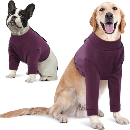 IDOMIK Dog Recovery Suit, Dog Surgery Recovery Suit Front Legs, Comfy Joint Leg Sleeves After Surgery, Elbow Braces Protector for Leg Injuries & Joint Pain, Cone Collar Alternatives,Purple,3XL