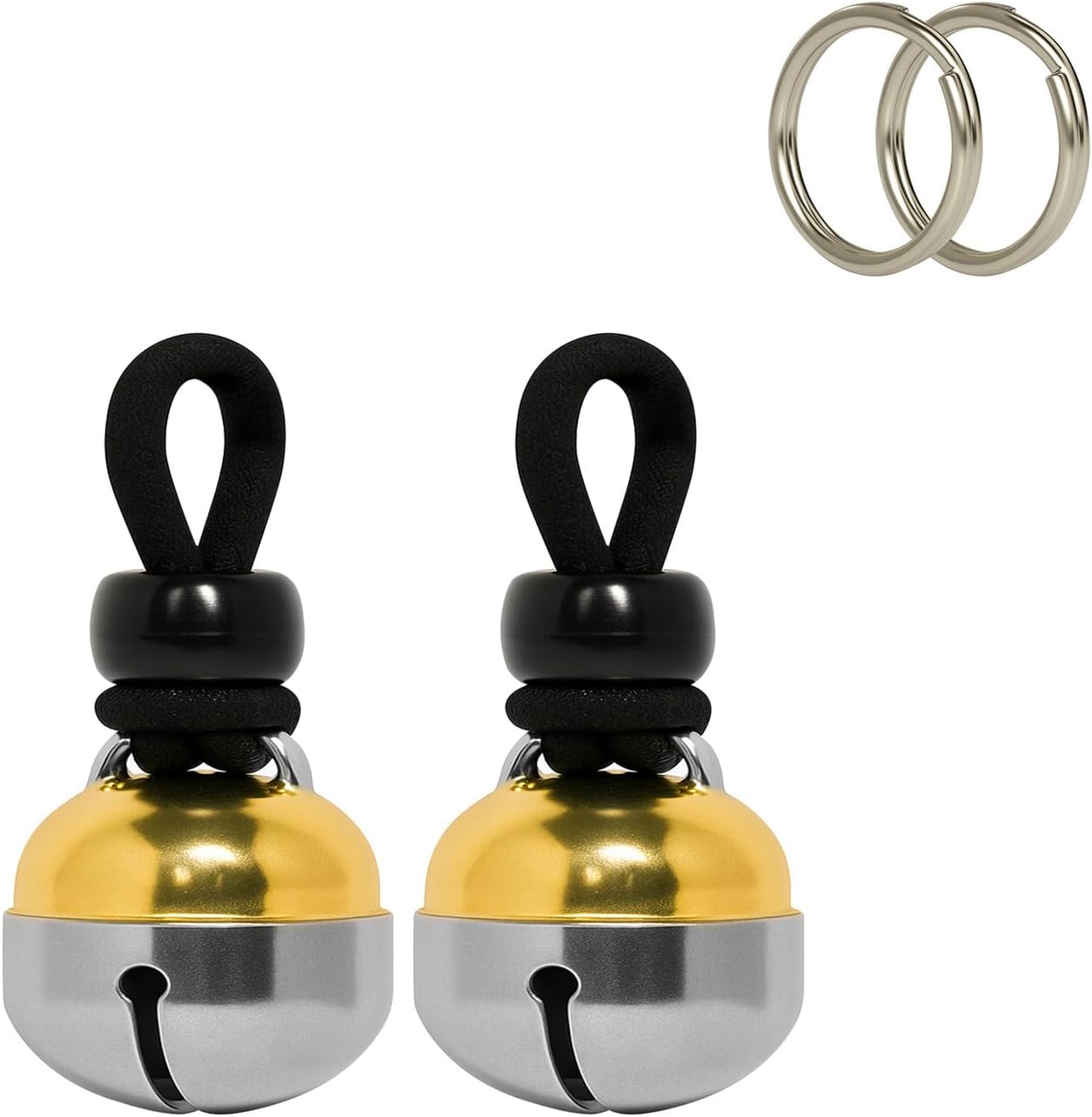 Noble Bells, Pair - Handmade in USA, Extra Loud Collar Bells for Cats and Dogs, Premium Brass and Nickel Silver