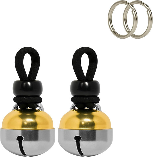 Noble Bells, Pair - Handmade in USA, Extra Loud Collar Bells for Cats and Dogs, Premium Brass and Nickel Silver