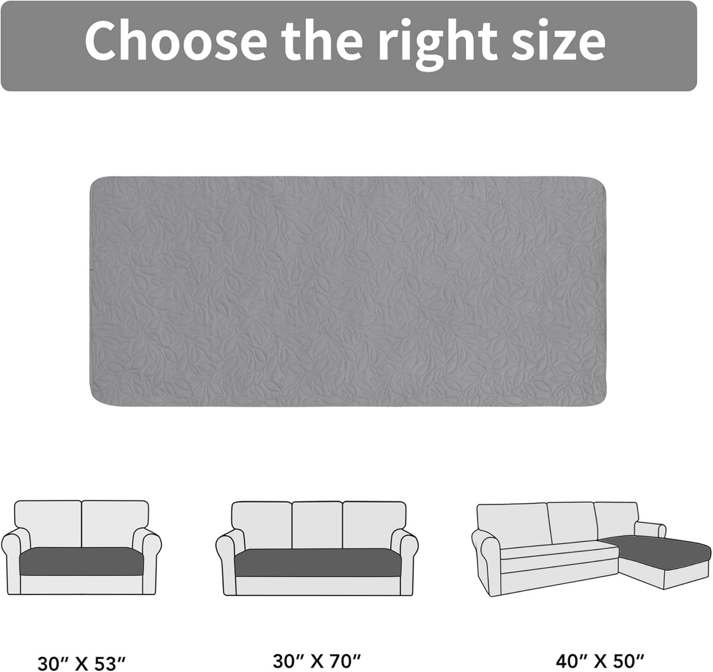 Easy-Going Waterproof Dog Bed Cover Reversible Leak Proof Pet Blanket Replacement Mat for Furniture Washable Couch Cover Sofa Cover for Dogs Cat(30x53 Inch, Light Gray/Ivory)