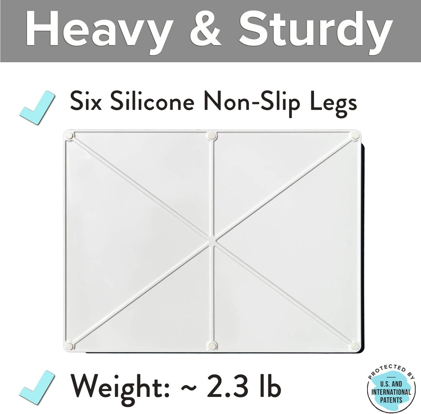 CatGuru Cat Food Mat, Small & Large Pet Feeding Mat, Waterproof Cat Tray for Food and Water, Silicone Pet Placemat, Non-Slip Mats for Cats, Easy to Clean Tray for Pets Bowls (Hard Tray,Marshmallow)