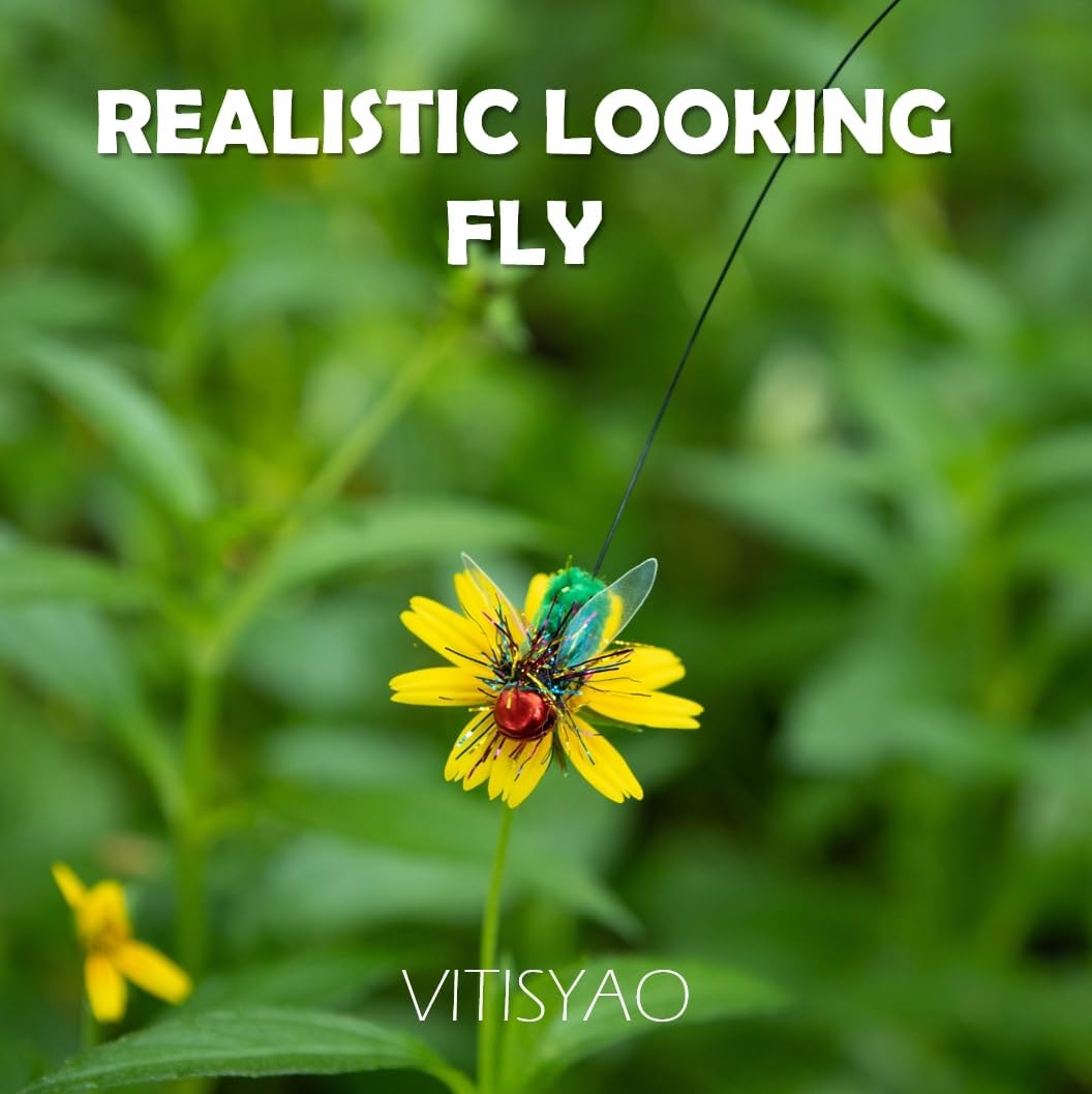 Cat Feather Toys - 2 Pcs Handmade Simulation Flies – Durable Cat Toy Wand Refills - Interactive Kitten Teaser Wand Attachments - Cat Toys Replacement for Cat Kitten Wand