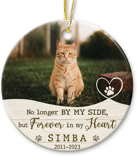 Personalized Cat Memorial Ornament, Cat Memory Gifts for Loss, Remembrance Pet, Pet Memorial Gifts, Dog Sympathy Gift, Ceramic Keepsake to Hang on Christmas Tree