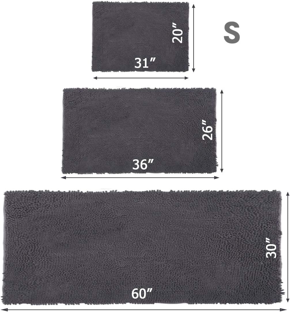 Gray Pet Dog Cat Bed Rugs Mats For Large Small Dogs Cats Doggy Puppy Paws Door Doormats Ultra Soft Shaggy Chenille Living Room Bedroom Kitchen Bathroom Area Rugs Water Absorbent Machine Washable Dry