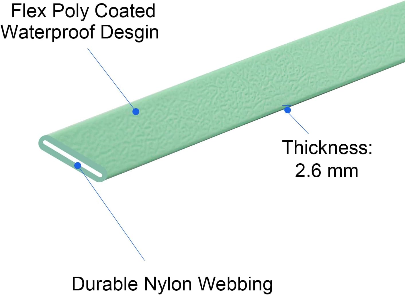 Long Dog Leash Waterproof Recall Training Lead Outdoor Long Line Great for Training, Beach, Play, Camping, or Backyard