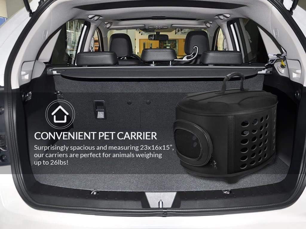 Collapsible Cat Carrier Hard, Travel Pet Carriers Bag for Small Dogs for Car Travel with Ventilation Guinea Pig 2 Small Cats Carrier Cage Dog Crate (Black)