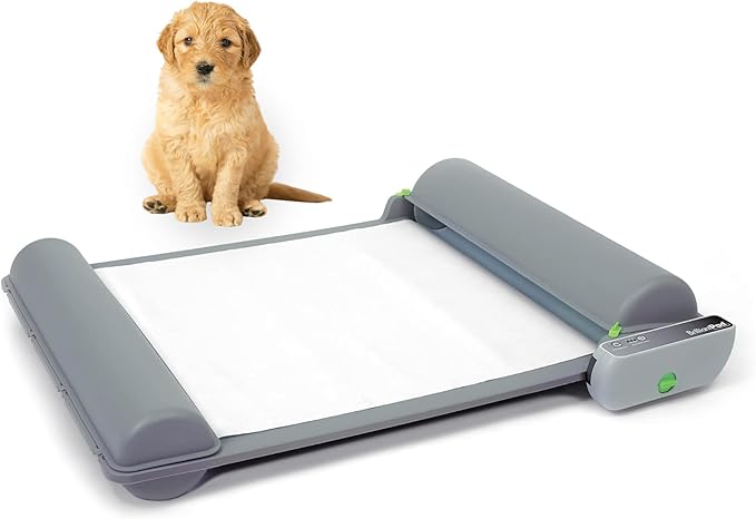 BrilliantPad Indoor Dog Potty for Small Pets, Basic | Automatic Self Cleaning with Odor Control, Puppy Training Alternative to Grass Turf, Mess Free | Includes 1 Disposable Absorbent Pee Pad Roll