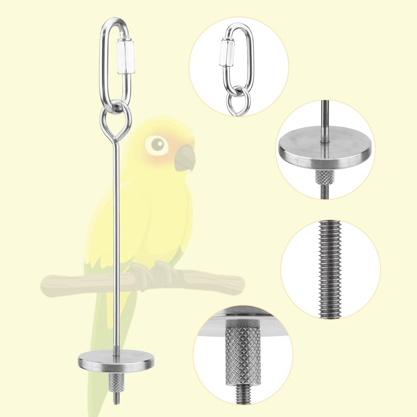 Hypeety Bird Fruit Vegetable Holder Stainless Steel Vegetable Skewer Hanging Food Feed Tool for Parrot Budgies Parakeet Cockatiels Conure Lovebirds Finch Canary Pigeon Hamster Rat Gerbil(7.9inch,20cm)