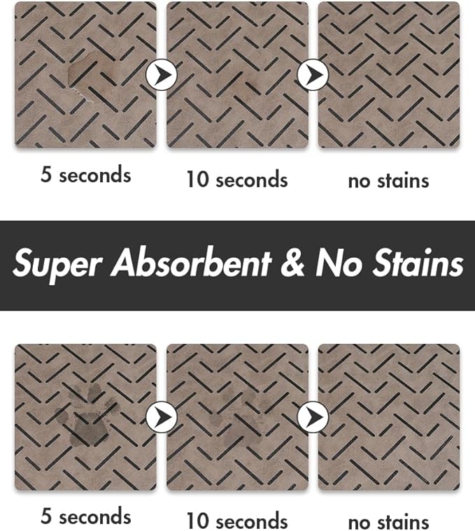 MontVoo-Absorbent Pet Feeding Mat-No Stains Quick Dry Dog Mat for Food and Water Bowl-Rubber Backing Dispenser Mat Accessories Supplies-Dog Bowl Messy Drinkers,Brown