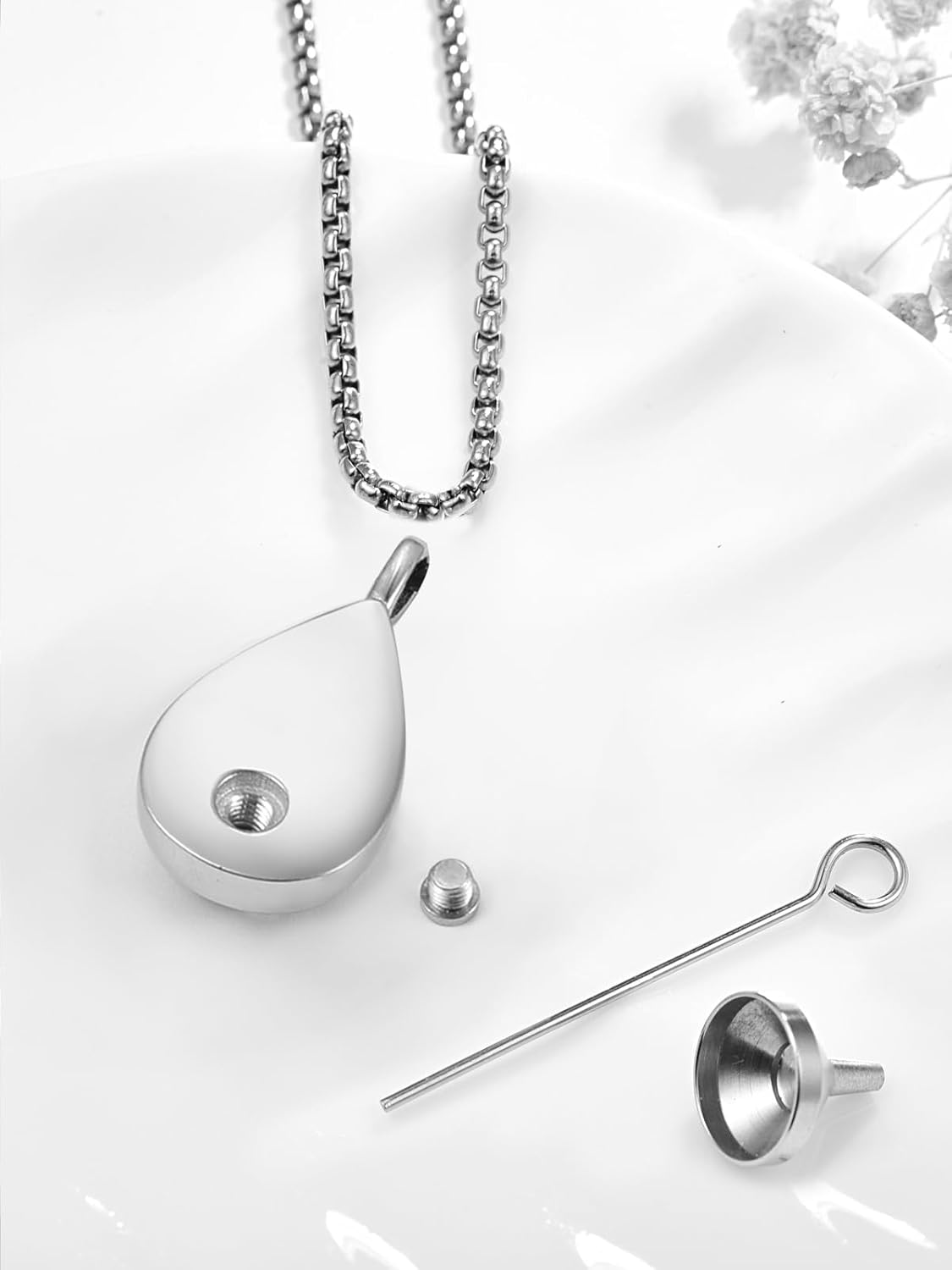 Pet Cremation Urn Necklace for Dog Cat Ashes 925 Sterling Silver Paw Print Keepsake Pendant Celtic Knot Memorial Jewelry for Women Men