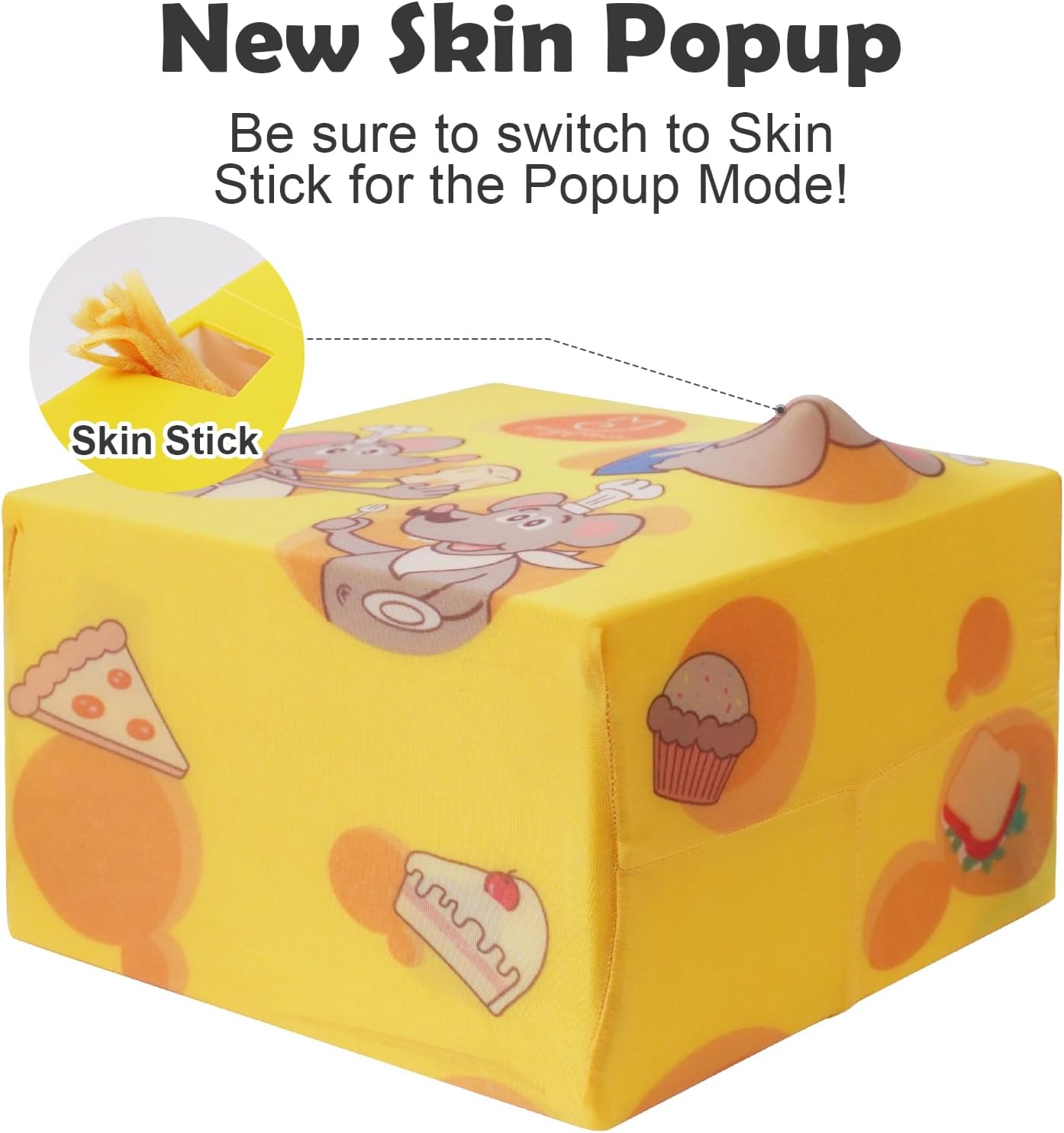 Migipaws MigiBox Cat Toy with PopSkin, Interactive Kitten Toy for Indoor Cats, Automatic Pop Out Feathers from 12 Holes Randomly, Pounce Mystery Under Cover to Stimulate Bored Furry, Rechargable