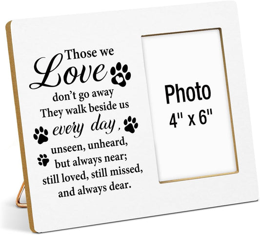 Pet Memorial Gift for Dogs Picture Frame, Sympathy Gifts for Loss of Loved Pet, Dog Bereavement Gifts, Cat Remembrance Gift Wood Photo Frames, 4 x 6 Inch Photo