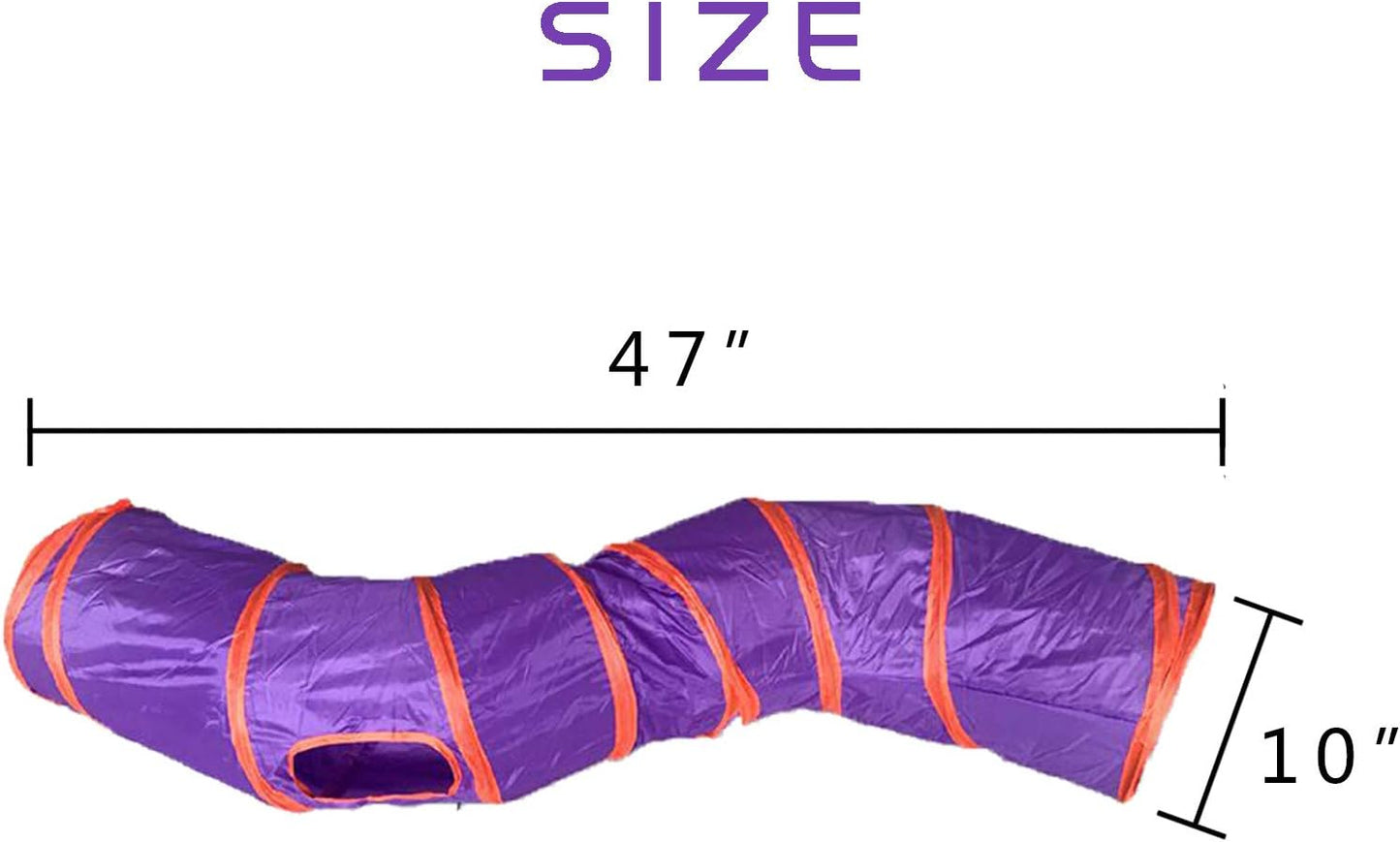 iCAGY Cat Tunnel for Indoor Cats Interactive, Rabbit Tunnel Toys, Pet Toys Play Tunnels for Cats Kittens Rabbits Puppies Crinkle Pop Up 47" Shape S