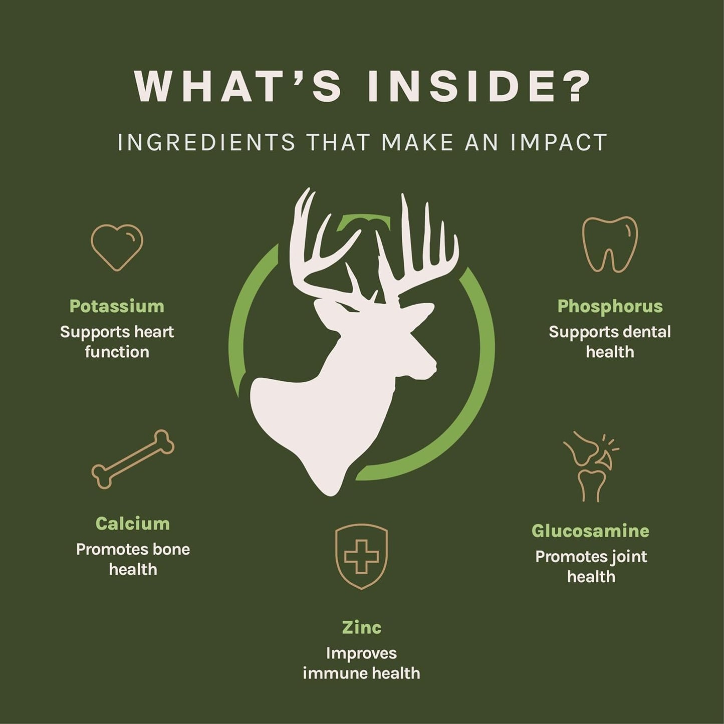 Good Trouble Premium Deer Antlers for Medium Dogs – 2 Whole Antlers Pets - North American Sourced for Dental Health & Anxiety Relief - Odor-Free & Non-Toxic Chew Bone for Dogs