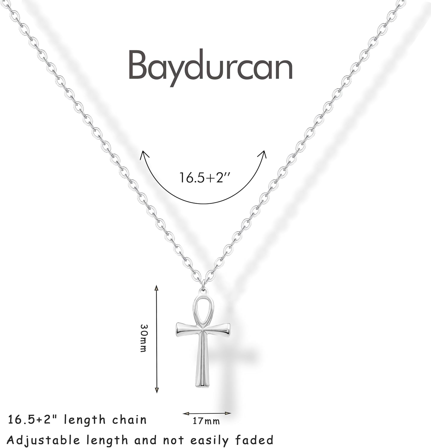 Baydurcan Pendant Necklace for Women Evil Eye Ankh Bow Necklace for Friends Sister Birthday Just Because Christmas Gifts