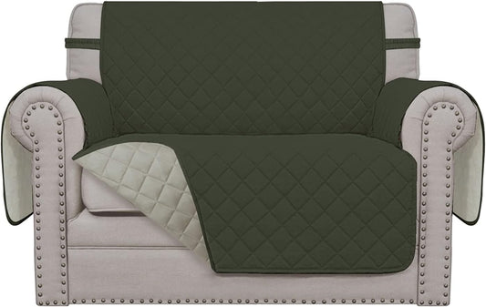 Easy-Going Oversized Chair Sofa Slipcover Reversible Sofa Cover Water Resistant Couch Cover Furniture Protector Cover with Elastic Straps for Pets Dog (Oversized Chair, Army Green/Beige)
