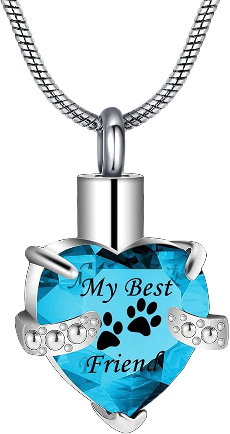 Cremation Jewelry for Ashes for Dog Cat Waterproof Pet Memorial Urn Pendant Necklace for Ashes